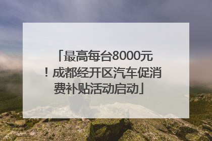 最高每台8000元！成都经开区汽车促消费补贴活动启动