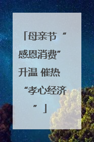 母亲节“感恩消费”升温 催热“孝心经济”