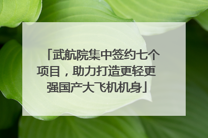 武航院集中签约七个项目，助力打造更轻更强国产大飞机机身