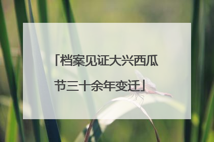 档案见证大兴西瓜节三十余年变迁
