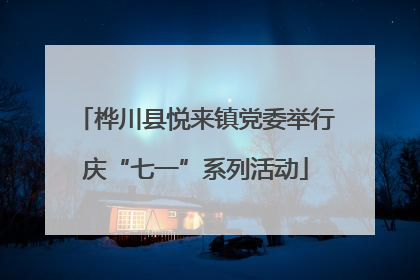 桦川县悦来镇党委举行庆“七一”系列活动