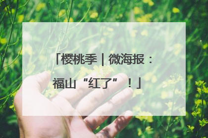 樱桃季｜微海报：福山“红了”！
