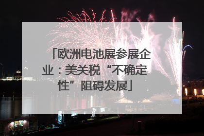 欧洲电池展参展企业：美关税“不确定性”阻碍发展