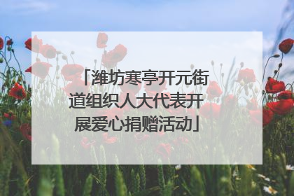 潍坊寒亭开元街道组织人大代表开展爱心捐赠活动