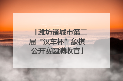 潍坊诸城市第二届“汉车杯”象棋公开赛圆满收官