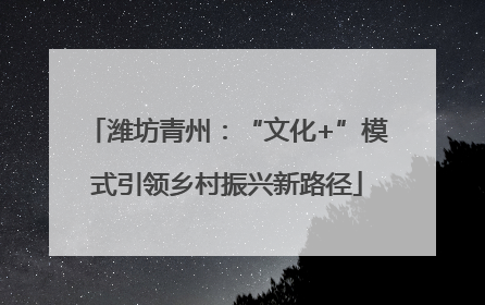 潍坊青州：“文化+”模式引领乡村振兴新路径
