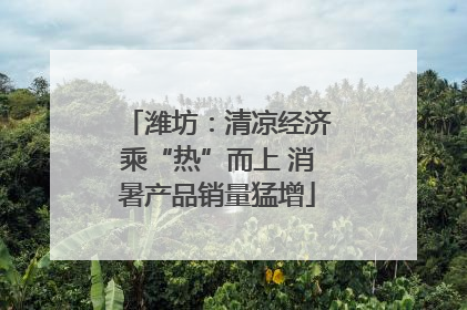 潍坊：清凉经济乘“热”而上 消暑产品销量猛增
