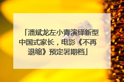 潘斌龙左小青演绎新型中国式家长，电影《不再退缩》预定暑期档
