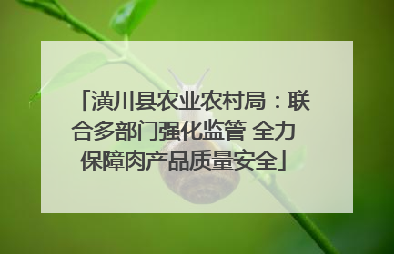 潢川县农业农村局：联合多部门强化监管 全力保障肉产品质量安全