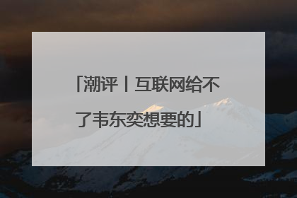 潮评丨互联网给不了韦东奕想要的