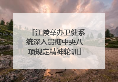 江陵举办卫健系统深入贯彻中央八项规定精神轮训