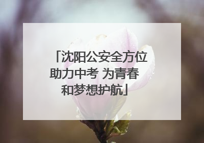 沈阳公安全方位助力中考 为青春和梦想护航