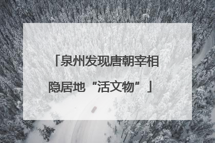 泉州发现唐朝宰相隐居地“活文物”