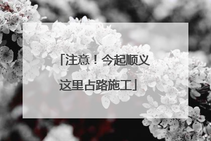 注意！今起顺义这里占路施工