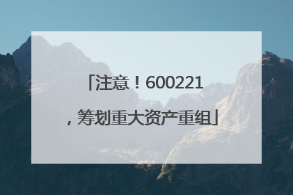 注意！600221，筹划重大资产重组