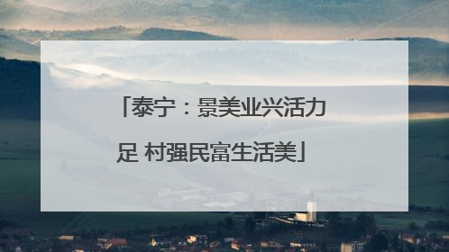 泰宁：景美业兴活力足 村强民富生活美