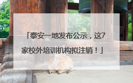 泰安一地发布公示，这7家校外培训机构拟注销！