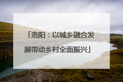 洛阳：以城乡融合发展带动乡村全面振兴
