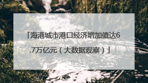 海港城市港口经济增加值达6.7万亿元（大数据观察）