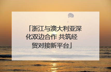 浙江与澳大利亚深化双边合作 共筑经贸对接新平台