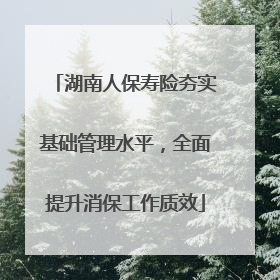 湖南人保寿险夯实基础管理水平，全面提升消保工作质效