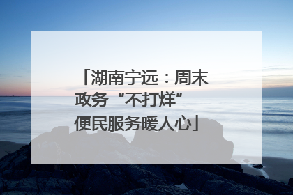 湖南宁远：周末政务“不打烊” 便民服务暖人心
