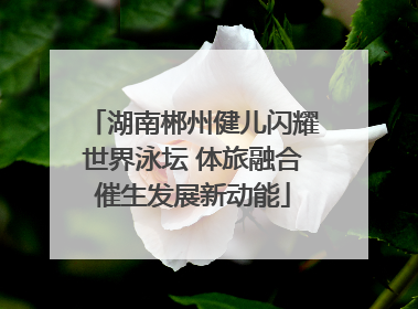 湖南郴州健儿闪耀世界泳坛 体旅融合催生发展新动能