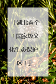 湖北首个！国家级文化生态保护区！