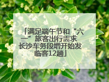 满足端午节和“六一”旅客出行需求 长沙车务段增开始发临客12趟