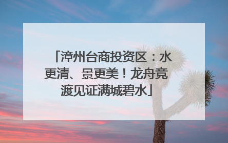 漳州台商投资区：水更清、景更美！龙舟竞渡见证满城碧水