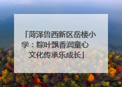 菏泽鲁西新区岳楼小学：粽叶飘香润童心 文化传承乐成长