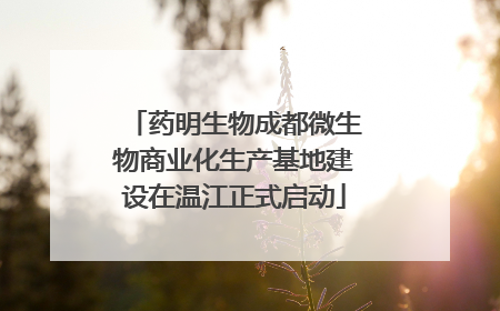 药明生物成都微生物商业化生产基地建设在温江正式启动