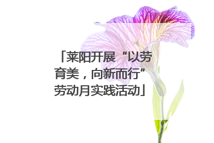 莱阳开展“以劳育美，向新而行”劳动月实践活动