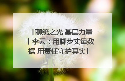 聊统之光 基层力量丨李云：用脚步丈量数据 用责任守护真实