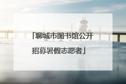 聊城市图书馆公开招募暑假志愿者