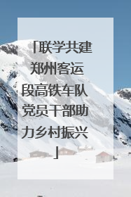 联学共建 郑州客运段高铁车队党员干部助力乡村振兴