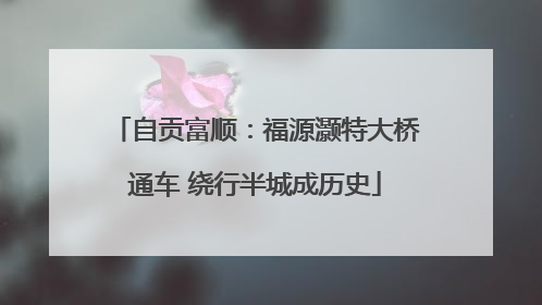自贡富顺：福源灏特大桥通车 绕行半城成历史