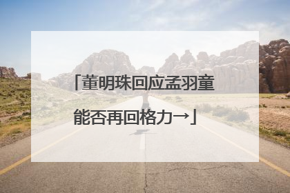 董明珠回应孟羽童能否再回格力→