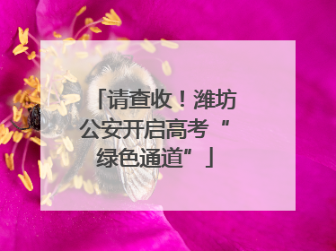 请查收！潍坊公安开启高考“绿色通道”