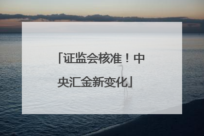 证监会核准！中央汇金新变化