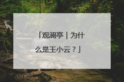 观澜亭｜为什么是王小云？