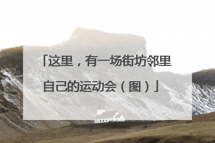这里，有一场街坊邻里自己的运动会（图）