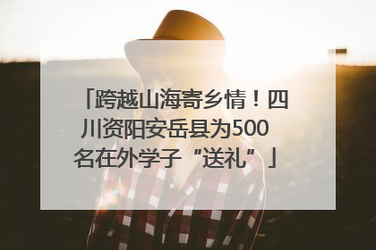 跨越山海寄乡情！四川资阳安岳县为500名在外学子“送礼”