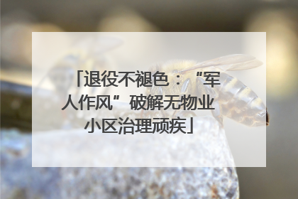 退役不褪色：“军人作风”破解无物业小区治理顽疾