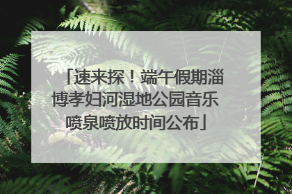 速来探！端午假期淄博孝妇河湿地公园音乐喷泉喷放时间公布