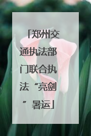 郑州交通执法部门联合执法“亮剑”暑运