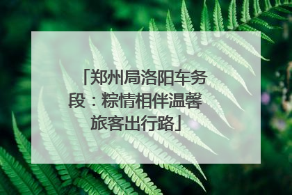 郑州局洛阳车务段：粽情相伴温馨旅客出行路