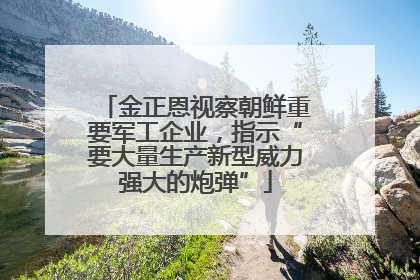 金正恩视察朝鲜重要军工企业，指示“要大量生产新型威力强大的炮弹”