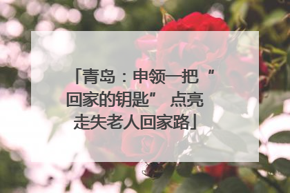 青岛：申领一把“回家的钥匙” 点亮走失老人回家路