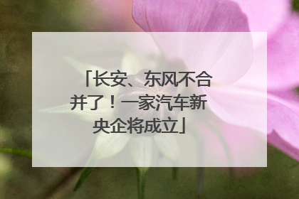 长安、东风不合并了！一家汽车新央企将成立